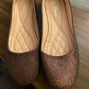 Forever Dark Pink Sparkle Ballet Flats Women’s Size 10